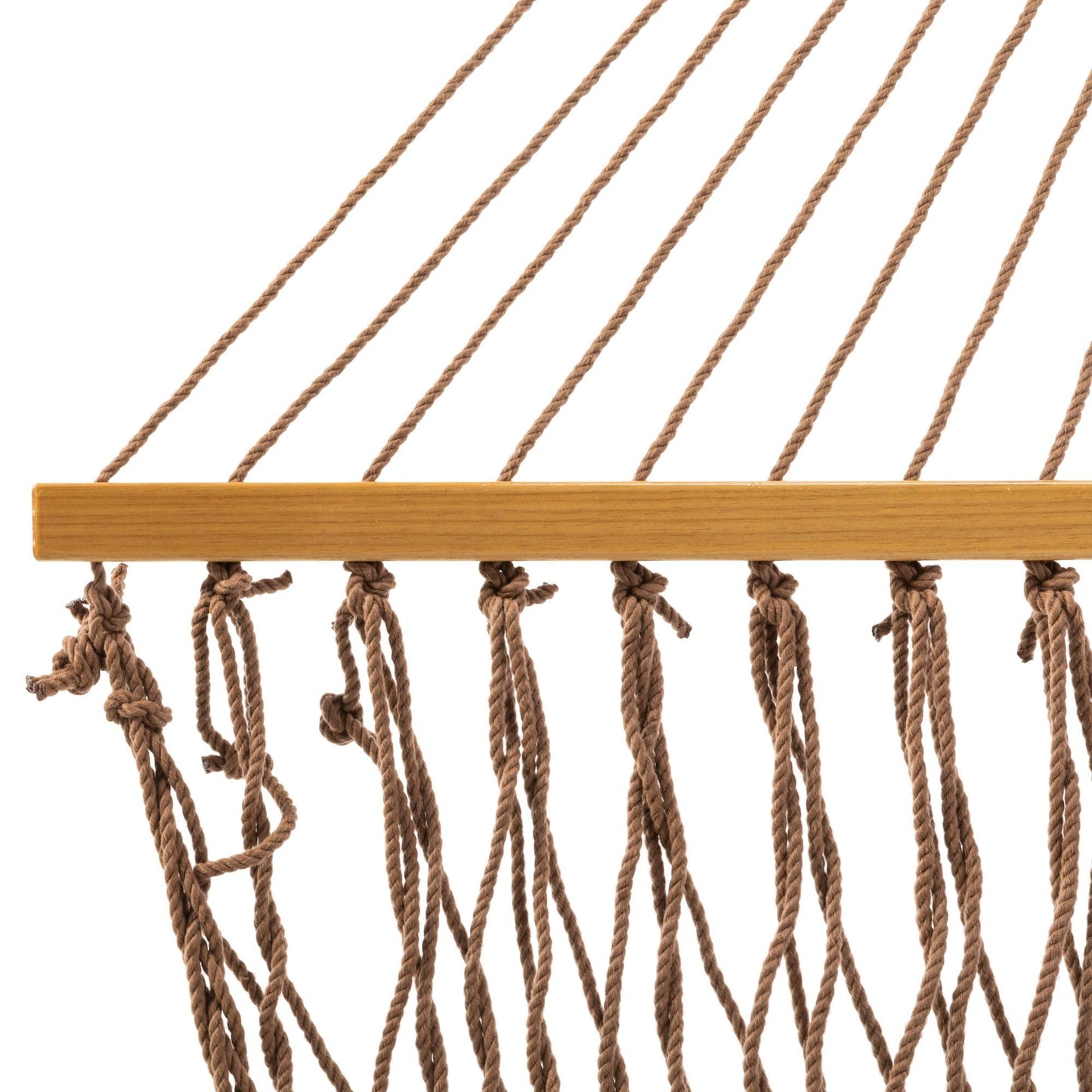 Original Pawleys Island Deluxe Antique Brown DuraCord Rope Hammock – 13 ft. x 65 in, 2-Person, 450 lb Capacity, Oak Spreader Bar, Zinc-Plated Hardware, Handcrafted in the USA