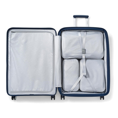 Samsonite Paralux Large Checked Luggage - Innovative Design - Quick Access Front Pocket - Dual Suspension Wheel Technology - TSA Lock - Expandable - Includes Removable Packing Cubes - Midnight Navy