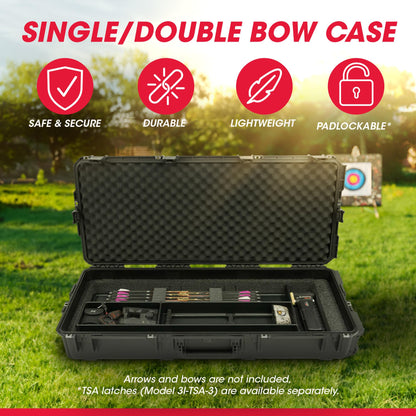 SKB Cases iSeries One Size Compact Ultimate Hard Exterior Waterproof Single Double Bow Utility Carrying Case for Hunting, Black
