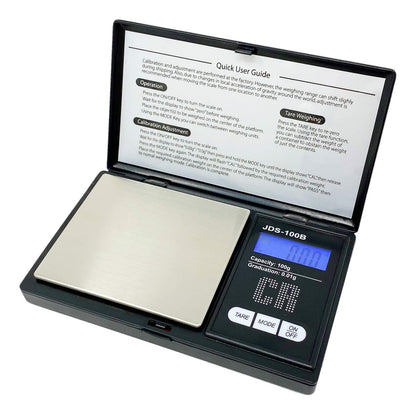 CR Scale Premium Digital Food Scale - 100g by 0.01g, Portable Black (JDS-100B) with Battery Included