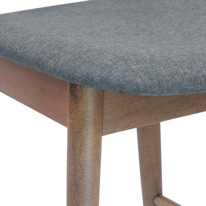 Christopher Knight Home Mugo Mid Century Modern Fabric Upholstered Wood 24.5 Inch Counter Stools (Set of 2), Gray and Walnut