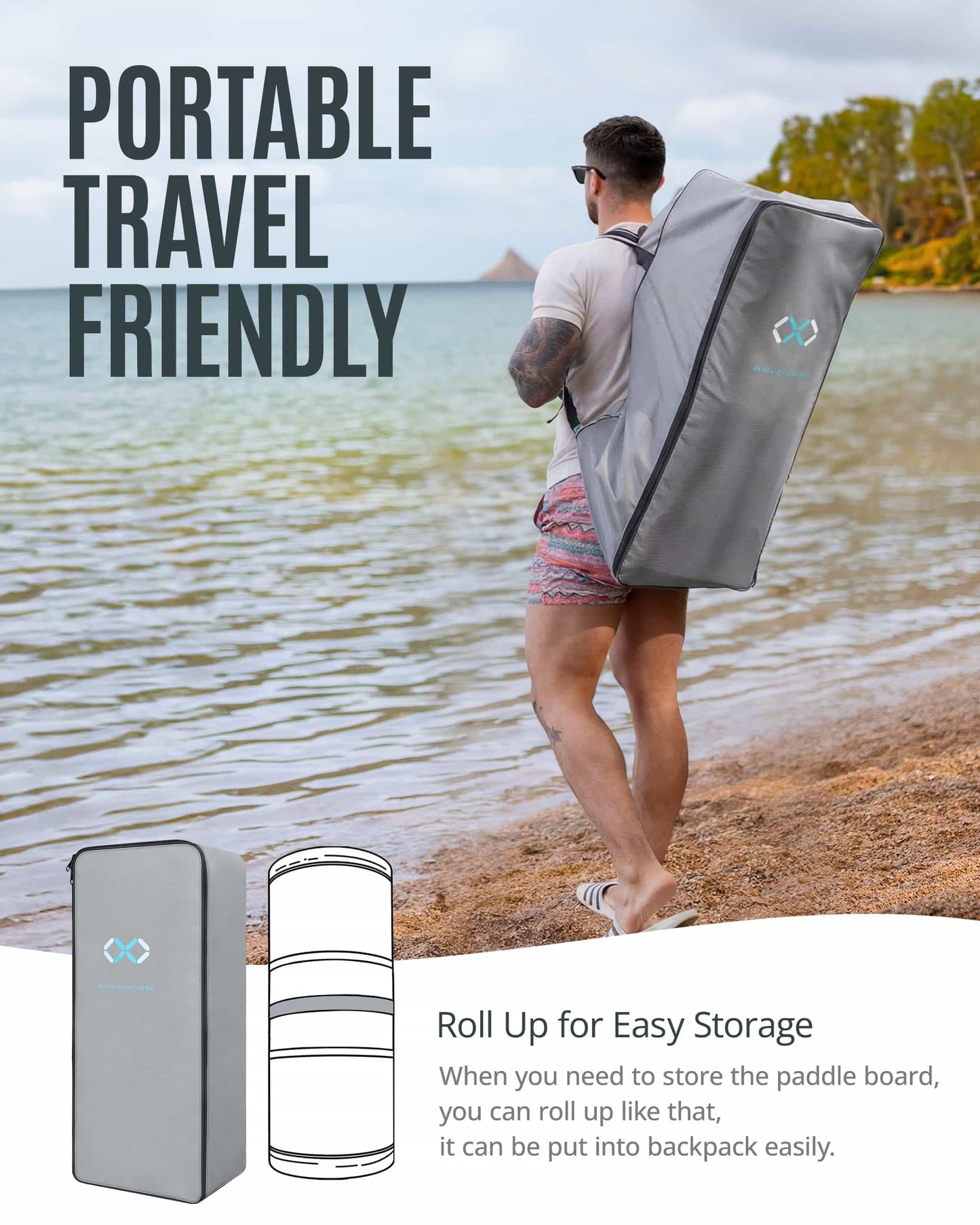 ZLX 11'6" Extra Large Inflatable Stand Up Paddle Board with Inflatable Seat | Stable Non-Slip Deck Pad and Premium iSUP Accessories - Portable Backpack & Upgraded Pump for Adults, All Skill Levels