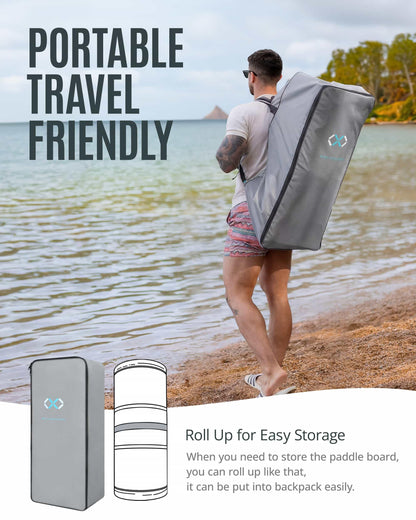 ZLX 11'6" Extra Large Inflatable Stand Up Paddle Board with Inflatable Seat | Stable Non-Slip Deck Pad and Premium iSUP Accessories - Portable Backpack & Upgraded Pump for Adults, All Skill Levels