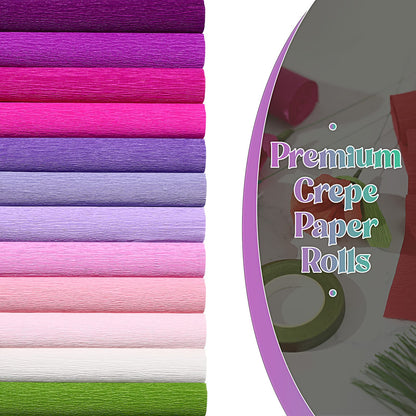 Leinuosen 115 Pcs Crepe Paper Flower DIY Kits 12 Rolls 10 x 98 Inch Crepe Paper Rolls Sheets 100 Floral Iron Wire 1 Wire Cutter 2 Tapes for Birthday Party Wedding Wreath Flower Making(Elegant Colors)