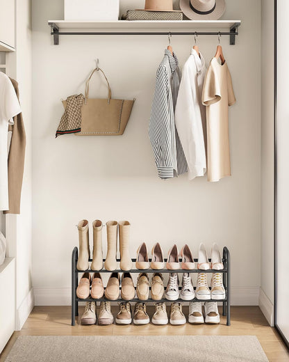 2 15 Closet, SONGMICS Expandable Shoe Rack, Tier Shoe Rack Shelf, Adjustable Shoe Organizer Storage for Pairs of Shoes