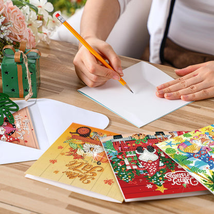 Saillong 12 Pack Holiday Diamond Painting Greeting Card Kit Seasonal Diamond Art Cards with Envelopes Summer Patriotic 5D Rhinestones Painting Making Kit for Adult DIY Craft Family Friend Holiday Gift