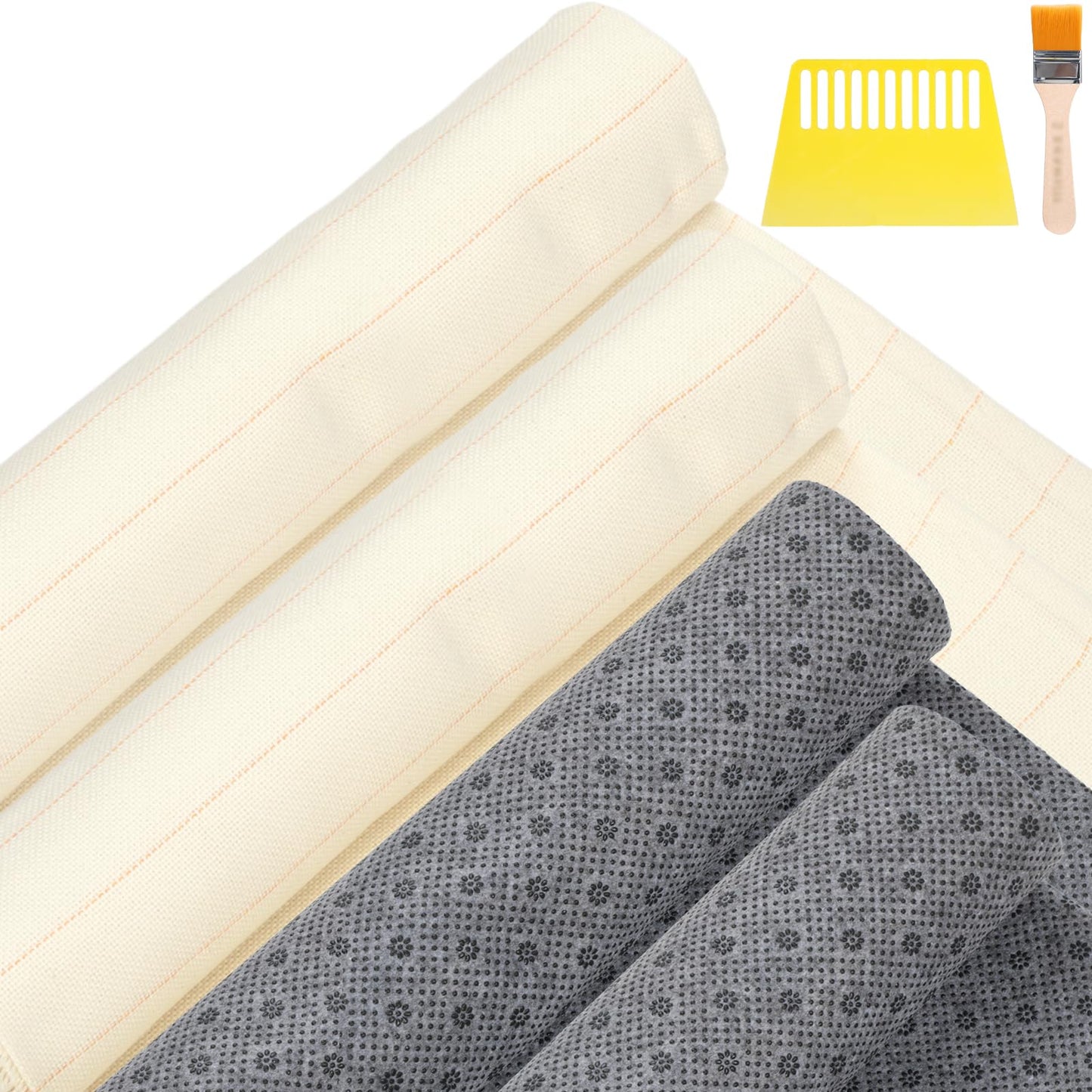 4 Pcs 79'' x 59" Large Tufting Cloth for Rugs and 71'' x 39" Non Slip Final Backing Tufting Cloth with Marked Lines Primary Tufting Cloth Rug Tufting Kit for Tufting Gun Punch Needle DIY Rug