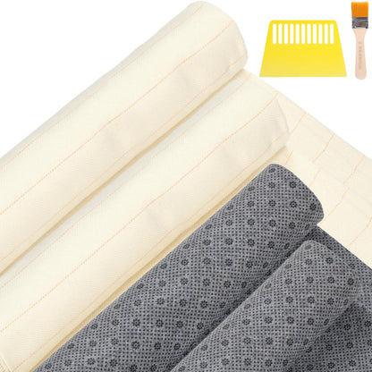 4 Pcs 79'' x 59" Large Tufting Cloth for Rugs and 71'' x 39" Non Slip Final Backing Tufting Cloth with Marked Lines Primary Tufting Cloth Rug Tufting Kit for Tufting Gun Punch Needle DIY Rug
