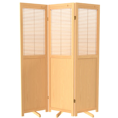 Red Lantern 6 ft. Tall Adjustable Shutter Room Divider Natural 3 Panel
