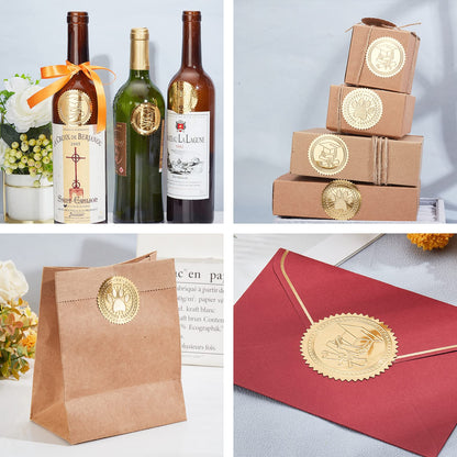 CRASPIRE 2" 1st Gold Foil Sticker Medal Award First Place 100pcs Certificate Seals Gold Embossed Round Embossed Foil Seal Stickers for Envelopes Invitation Card Diplomas Graduation Ofiicial