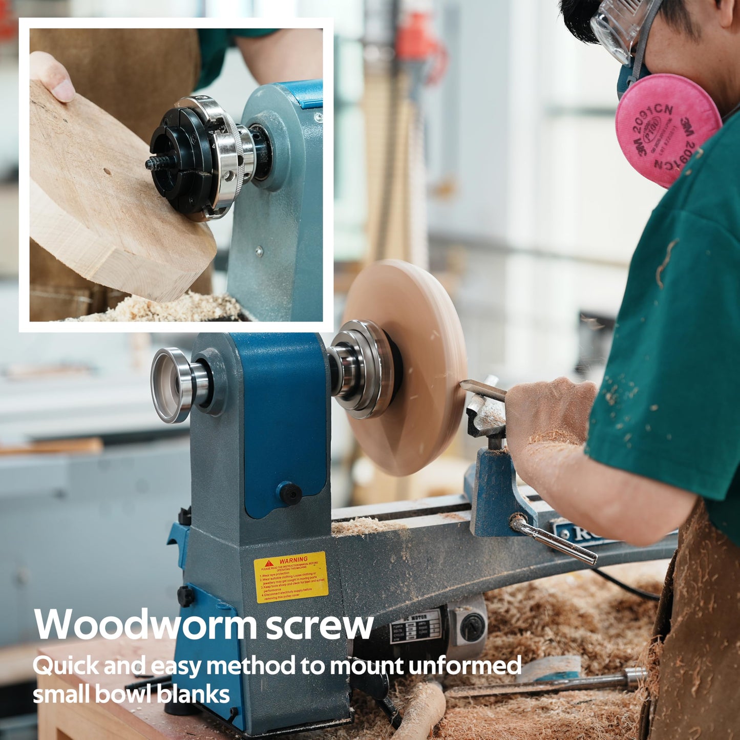 BMTURNING 4” Wood Lathe Self-Centering Chuck Set, Dovetail Jaws, Pin Jaws, Step Jaws, Wide Jaws, 5" Flat Jaws, Wood Screw, 1"x8TPI Thread, adaptor to 3/4"x16TPI, with Nickle electric Coating.