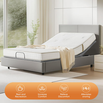 Sweetcrispy Full Adjustable Bed Frame, Ergonomic Electric Base with Wireless Remote and 2 USB Ports, Head and Foot Incline, Zero Gravity, Anti-Snore, Easy Assembly