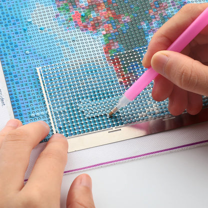 Gersoniel 3 Pcs Stainless Steel Diamond Painting Ruler Steel 5d Drawings Mesh Rulers Tool 216/699/1020 Blank Grids for Diamond Pasted Drawing Round Full Partial Drill Tools Keeps Drills Aligned