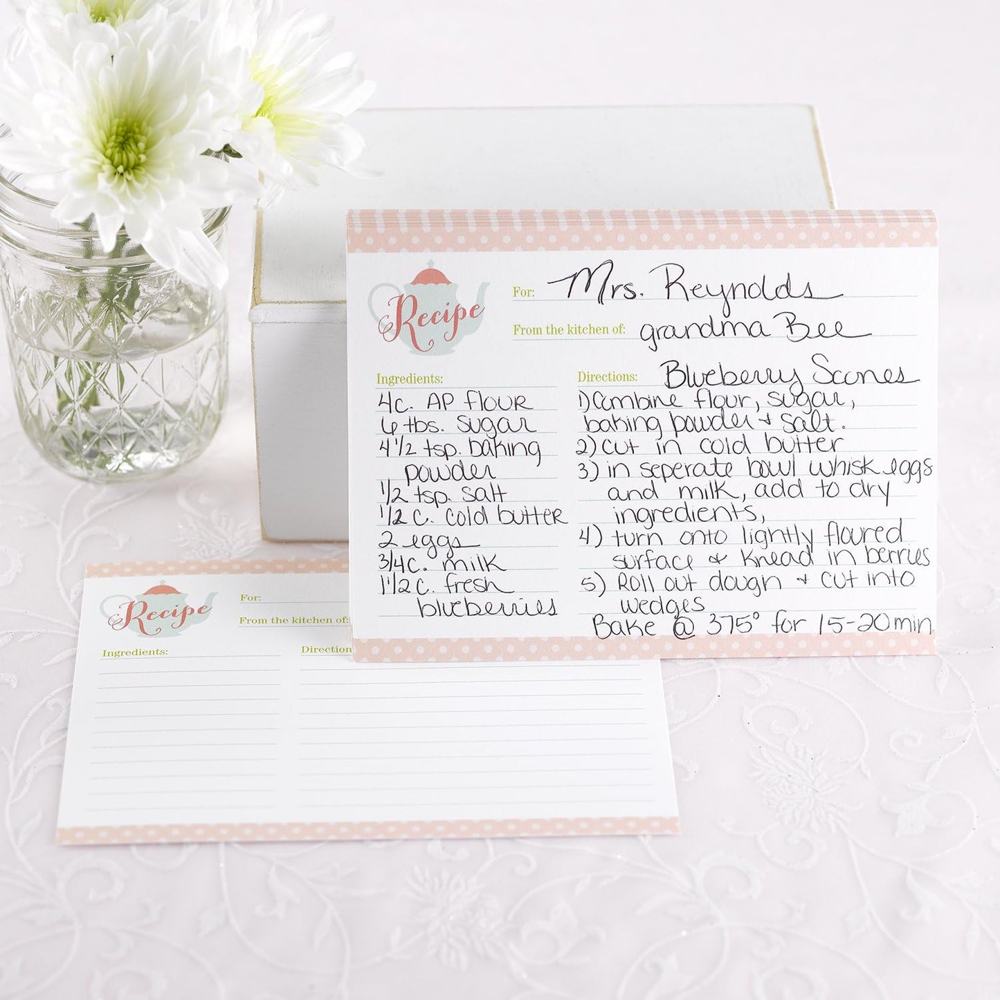 Recipe Cards, 6.25 x 4.675-Inch, for Tea Time
