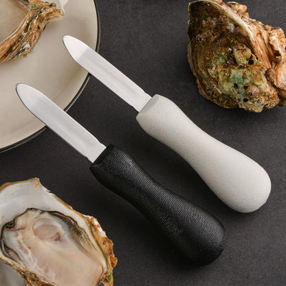 Oyster Shucking Knife, 2.75" New Haven Style Clam Knife with Non-Slip Poly Handle, Seafood Opener Tools (Black)