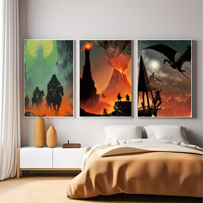 6 Packs Ring Art Diamond Painting Kits for Adults,Landscape Diamond Art Kits for Adults,DIY 5D Fairy Dust Diamond Art Painting Kits,Landscape Gem Art Painting Kits for Home Wall Decor 12x16inch