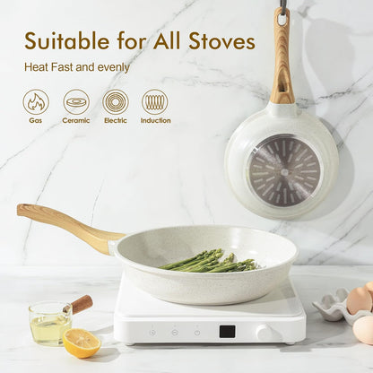 11 Inch SENSARTE Nonstick Ceramic Frying Pan Skillet, Omelet Pan, Healthy Non Toxic Induction Compatible Egg Pan