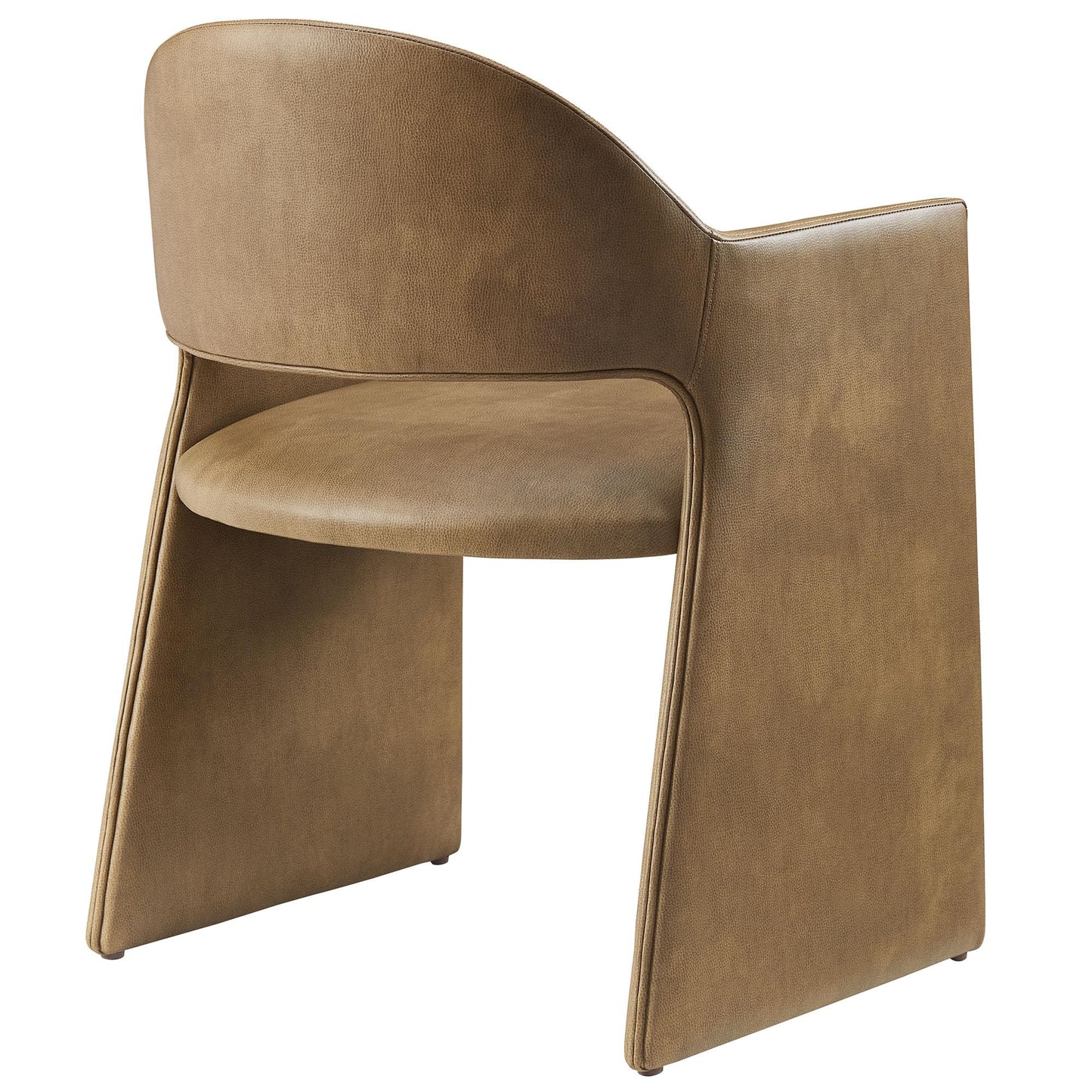 Modway Talia Vegan Leather Dining Armchair in Toast