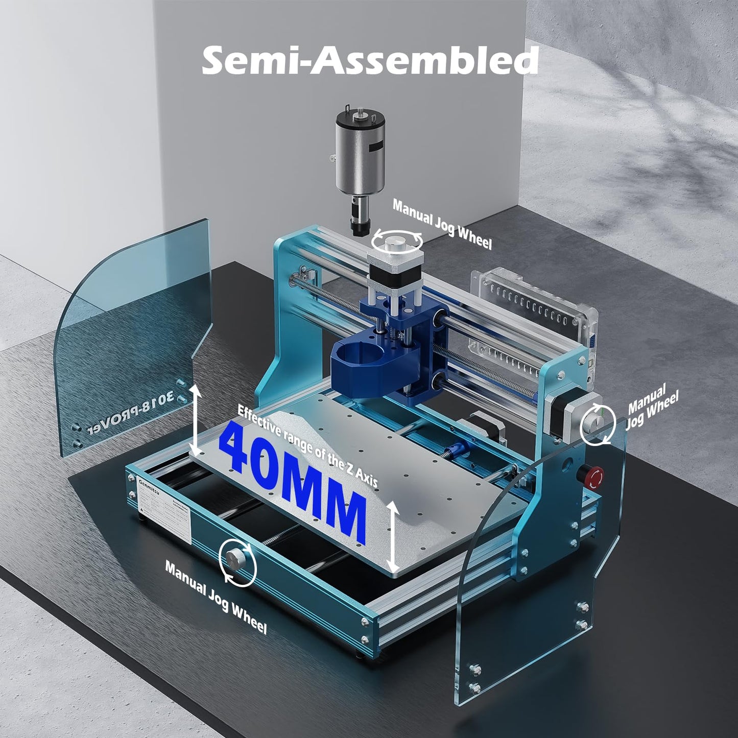 Genmitsu 3018-PROVer V2 CNC Router Machine for Beginner + CNC MPG Handwheel Controller