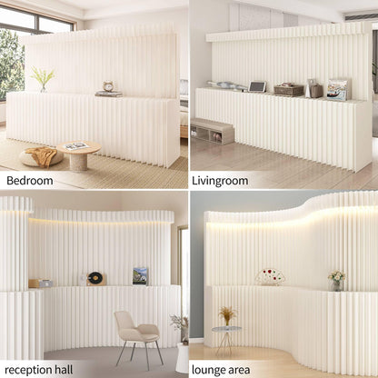 Folding Paper Room Divider, Extra Tall Portable Privacy Screen for Bedroom, Freestanding Lightweight Partition Wall, Adjustable Removable Panels for Home Office Dorm Studio