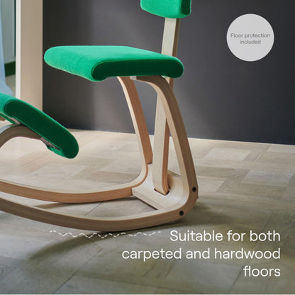 Varier Variable Plus Kneeling Chair with Backrest Brown/Mocha - Ergonomic Office Chair in Scandinavian Design, Active Sitting and Comfort
