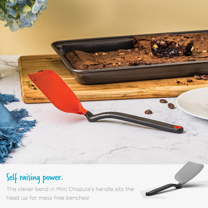 Dreamfarm Mini Chopula 3-In-1 Kitchen Spatula, Super Flexible Sit-Up Flipping, Chopping, & Serving, Classic Blue