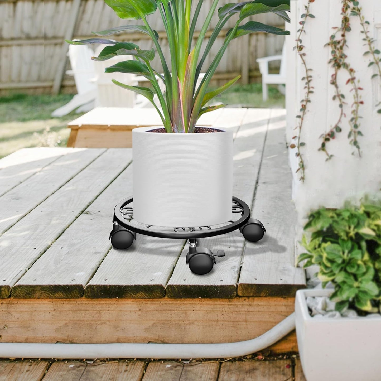Chinpakden 10.24" 360 2 Pack. Plant Caddy with Wheels - Plant Stand with Wheels, Lockable Plant Rollers Plant Dolly