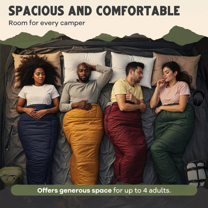 Oaktiv Inflatable Tents for Camping - CloudCamp Glamping Tent for 6 People Waterproof Oxford Fabric(210D), Quick Setup Air Tent with Manual & Battery Pump, UV Protection, 4-Season Inflatable Tent