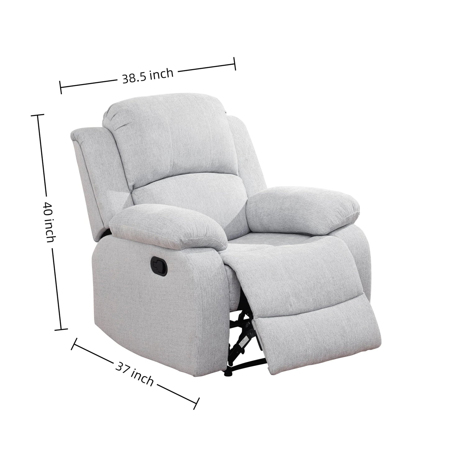 Trygoal Manual Recliner Chair, Nursery Rocking Chair, Linen Recliner Chair for Adults, Lazy Boy, Gaming Recliner wih Overstuffed Arms, Suitable for Home Theater, Living Room, Bedroom, Gray