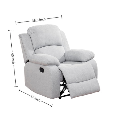 Trygoal Manual Recliner Chair, Nursery Rocking Chair, Linen Recliner Chair for Adults, Lazy Boy, Gaming Recliner wih Overstuffed Arms, Suitable for Home Theater, Living Room, Bedroom, Gray