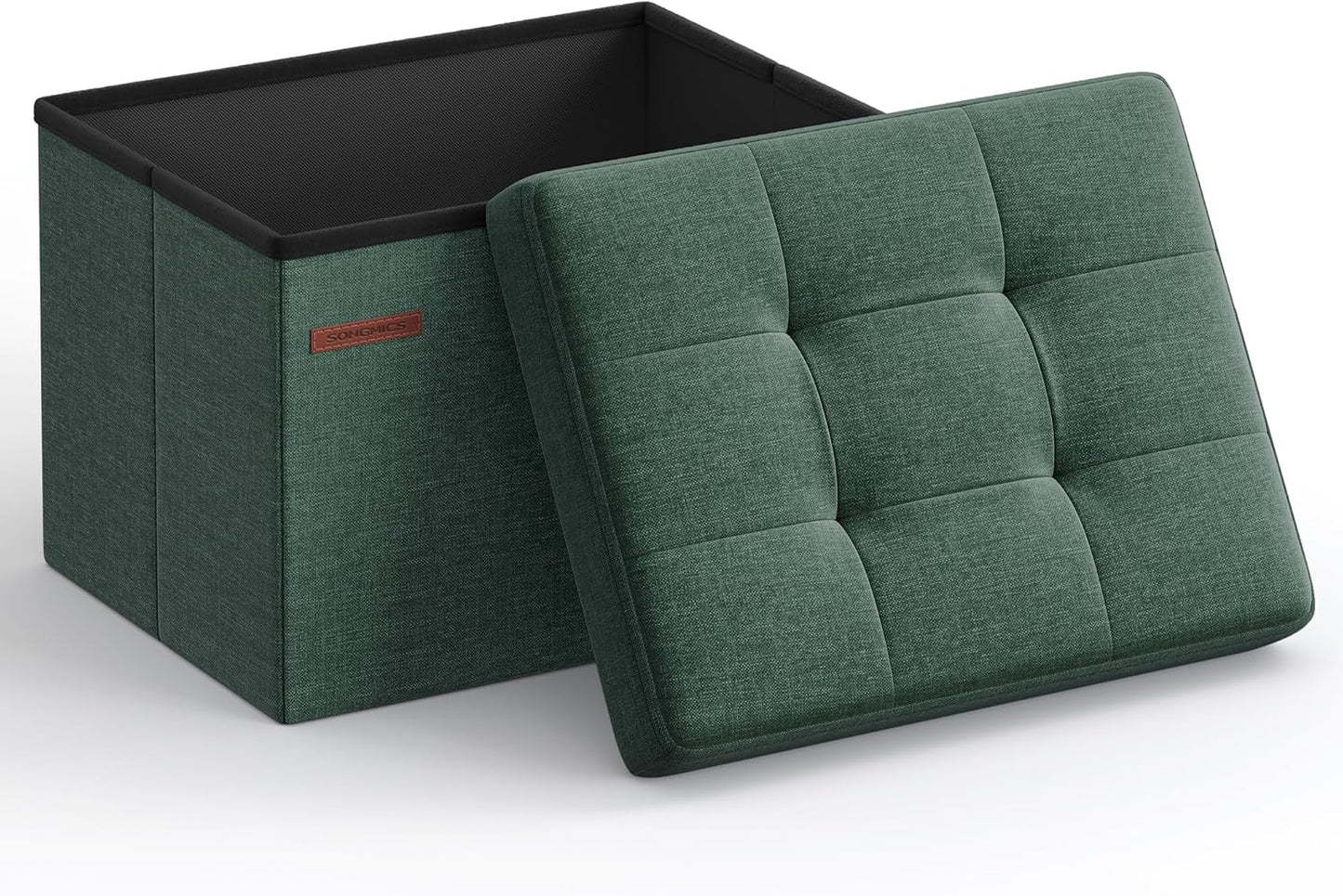 12.2 16.1 12.2 Inches, 286 lb ULSF102C01 SONGMICS Mazie Collection - Small Folding Storage Ottoman, Foot Rest Stool, x