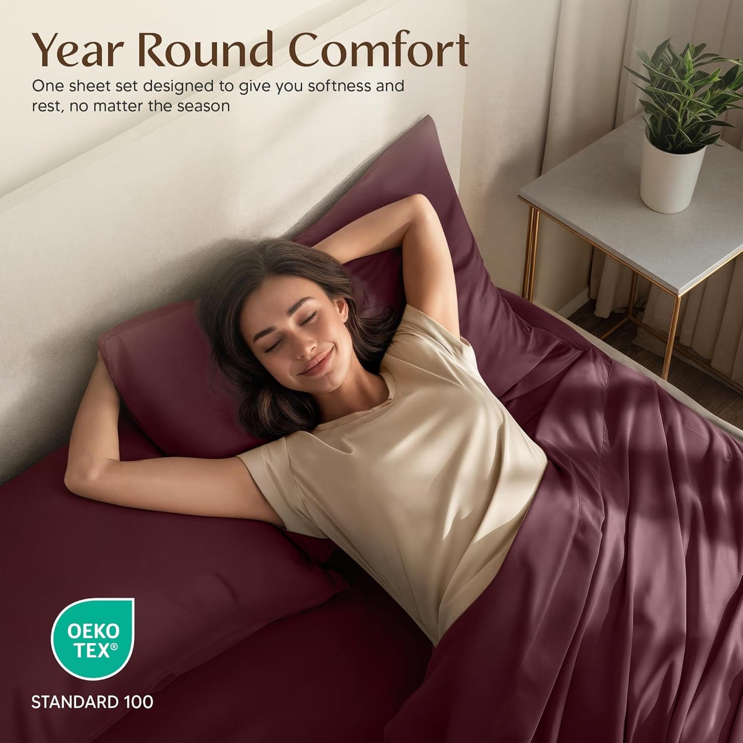 Utopia Bedding King Size Sheet Set - Soft, Breathable Microfiber | 4-Piece in Burgundy, Oeko-Tex Certified