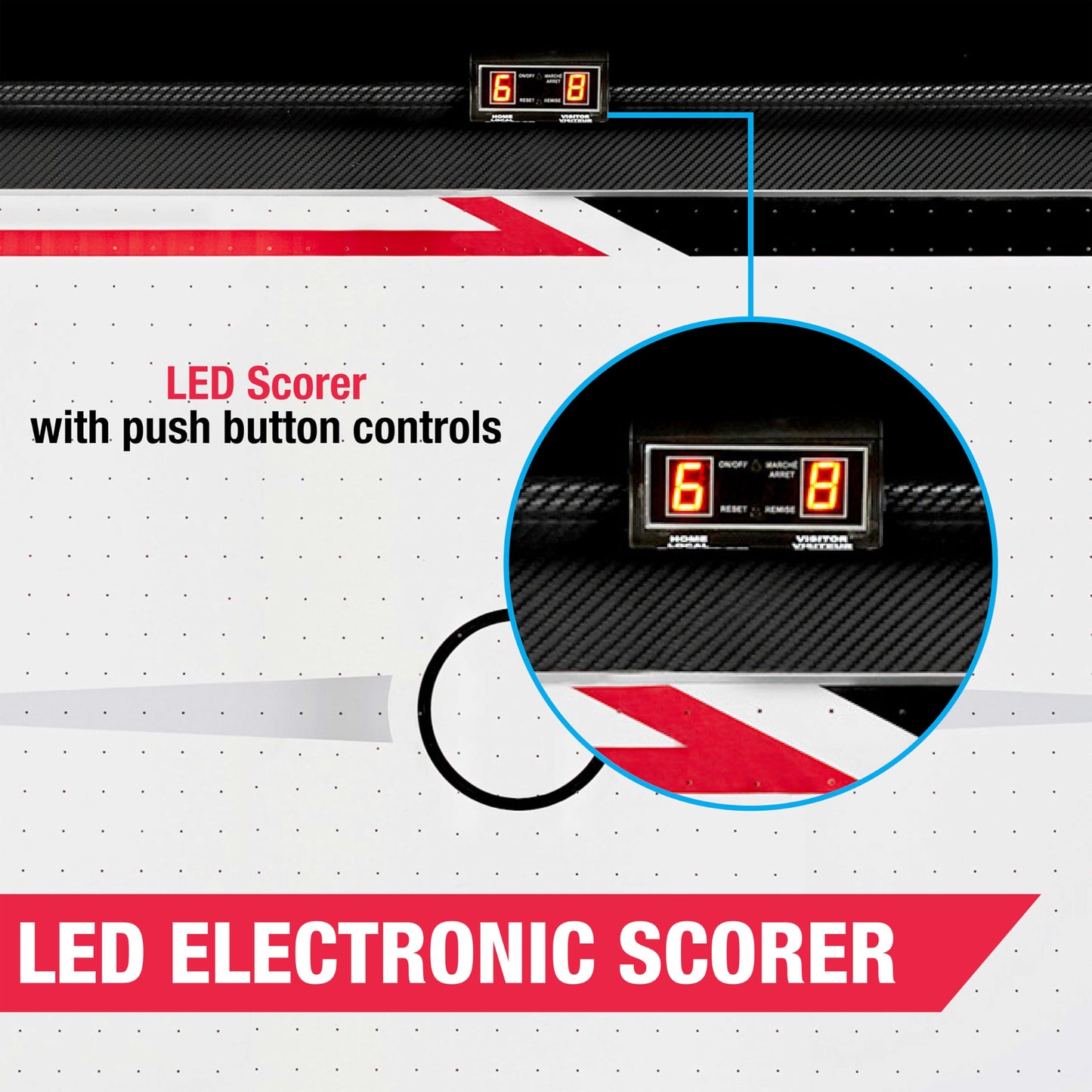 MD Sports 5 Ft. Air Hockey Table with Electronic Scorer and Pusher and Puck Set