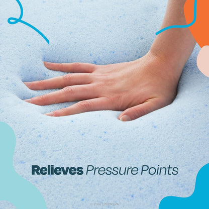 LINENSPA Twin Size Memory Foam Mattress Topper - 2 Inch Gel Infused Cooling Plush Feel - CertiPUR Certified