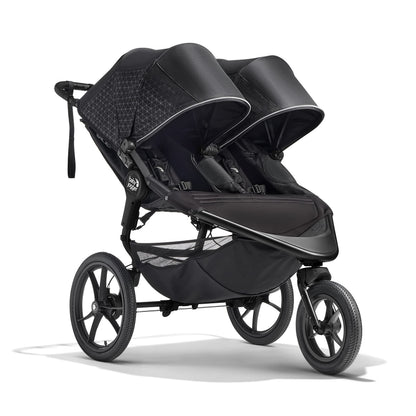 Baby Jogger® Summit X3 Double Jogging Stroller, Side by Side Double Stroller with Smooth Ride for Walking/Jogging, Compact Fold, All-Terrain Air Filled Tires, and All-Wheel Suspension, Midnight Black