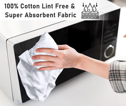 RUVANTI 6 Pack Flour Sack Towels, 28x28 Inch, 100% Cotton, Reusable, Absorbent Dish Cloths, White