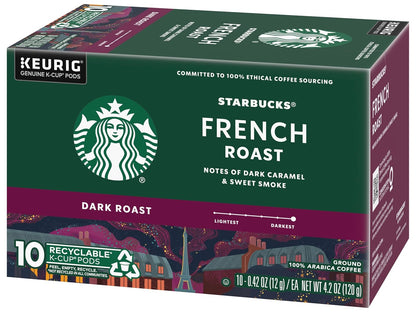 Starbucks Coffee K-Cup Pods - French Roast Dark Roast | 100% Arabica Coffee, 30 Pods Total