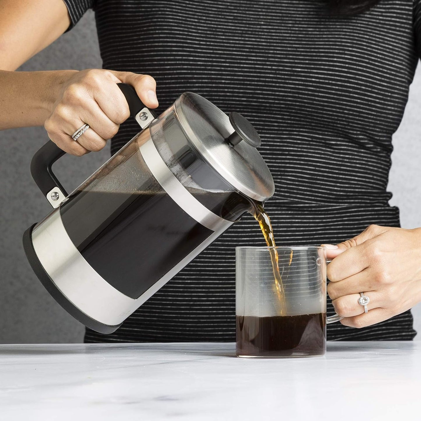 Primula 2-in-1 Coffee Maker, French Press & Cold Brew, 6 Cup Size, Durable Glass Carafe, Comfort Grip Handle