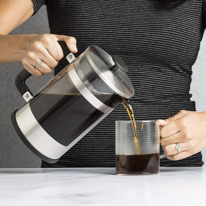 Primula 2-in-1 Coffee Maker, French Press & Cold Brew, 6 Cup Size, Durable Glass Carafe, Comfort Grip Handle
