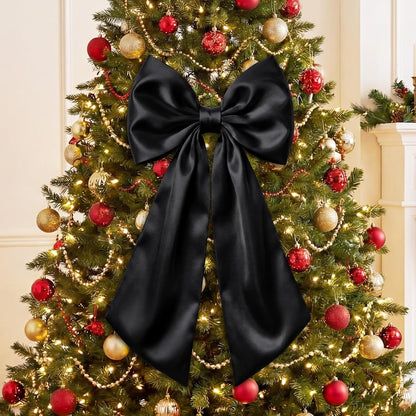 Suncalla Large Satin Bow Decorations - 3 Pcs 2 FT Wall Decor for Weddings, Birthdays & Parties | Black