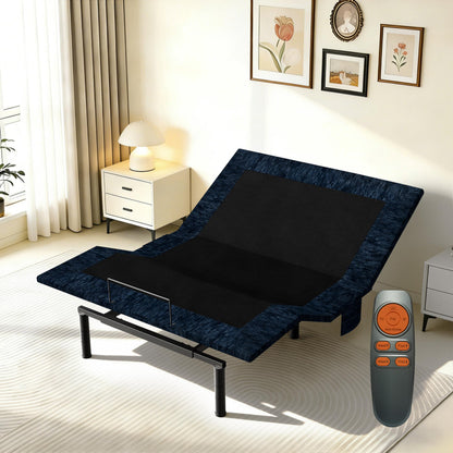 Zhumeiling Patented Design Full Adjustable Bed Frame, Ergonomic Electric Foldable Bed Base with Wireless Remote, Head and Foot Incline, Zero Gravity& Anti-Snore, Ideal for Small Spaces & Elderly Use