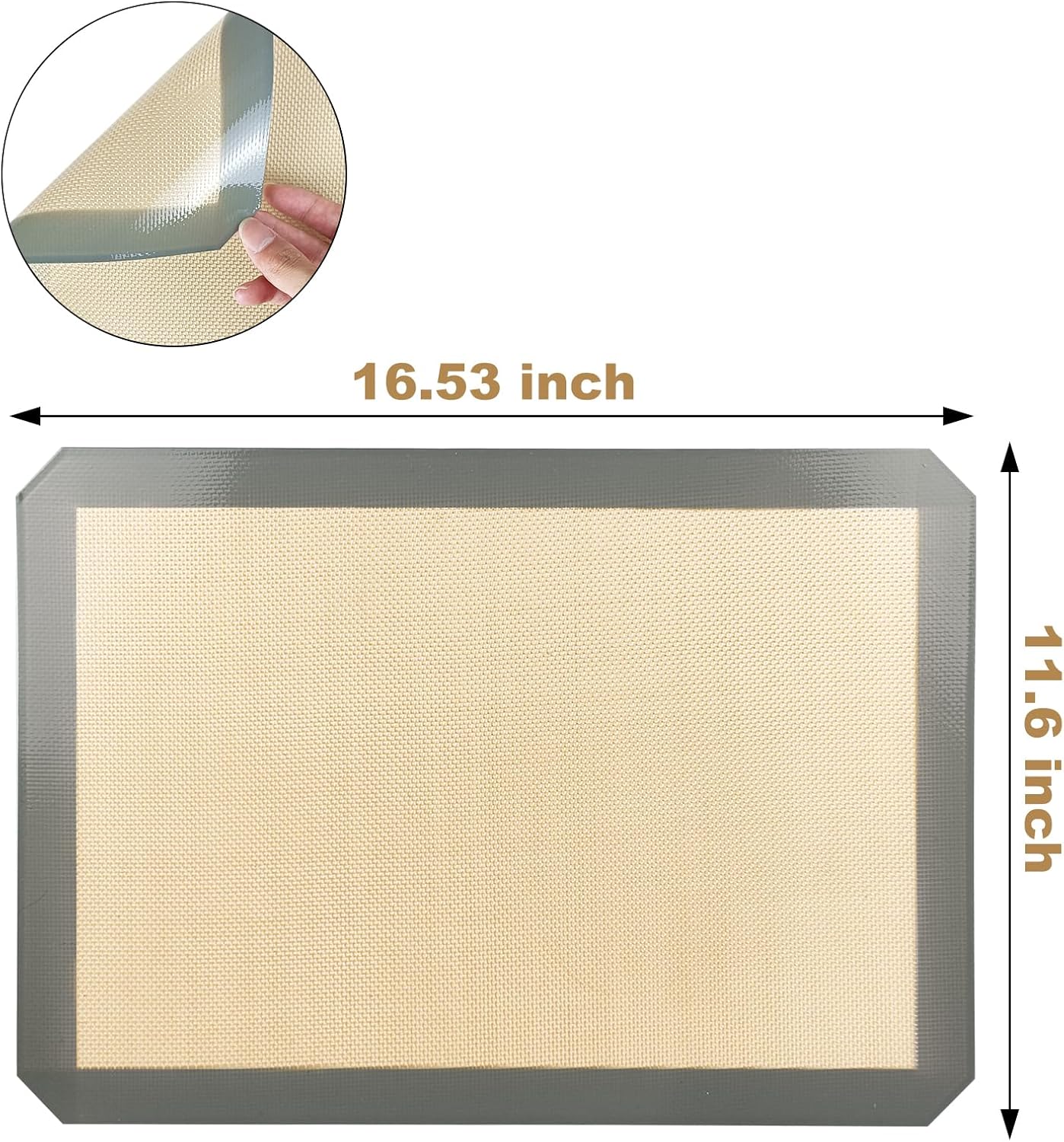 Macaron Silicone Baking Mat, 48 Capacity Almond Muffin Chocolate Chip Cookies (Grey)