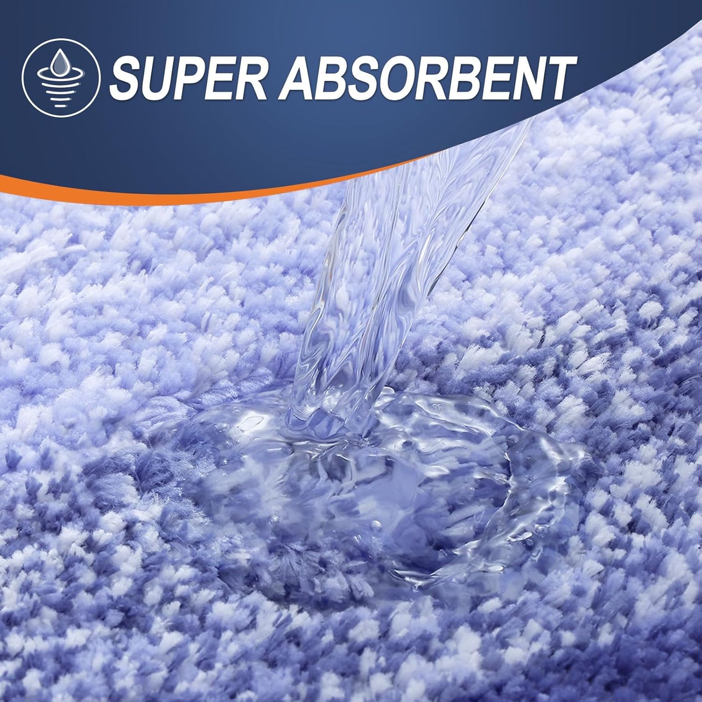 OLANLY Bathroom Runner Rug - Extra Soft Microfiber Mat | Quick Dry & Washable, 59x20 Inches, Blue-Violet