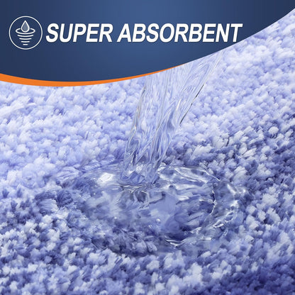 OLANLY Bathroom Runner Rug - Extra Soft Microfiber Mat | Quick Dry & Washable, 59x20 Inches, Blue-Violet