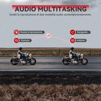 X10 10 Riders Group Mesh Motorcycle Intercom, 3000m Motorcycle Bluetooth Headset V5.3 with Audio Multitasking/Music Sharing, Helmet Communication Systems for ATV/Snowmobile/Ski, 2 Pack