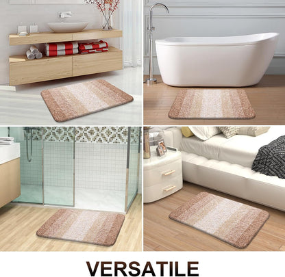 OLANLY Bathroom Runner Rug - Extra Soft Microfiber Mat, Quick-Dry & Washable, 59x20 Inches, Beige