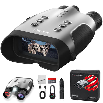 CIGMAN True 4K Night Vision Binoculars,Infrared Goggles with Full-Color Low-Light Imaging, 7-Layer Coated Lens,18H Battery for Wildlife, Security, Outdoor Adventure
