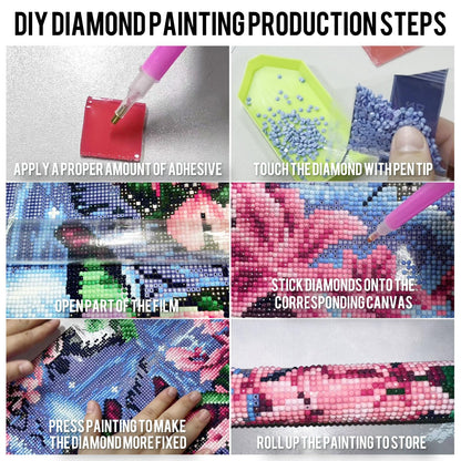 12 pk 5D Large Advanced Diamond Art Kits for Adults Multiple Packs DIY Club Round Full Drill Diamond Painting Moon Colorful with Crystal Gem Art Painting Kits Set Beginners Canvases12 x 16 Inches