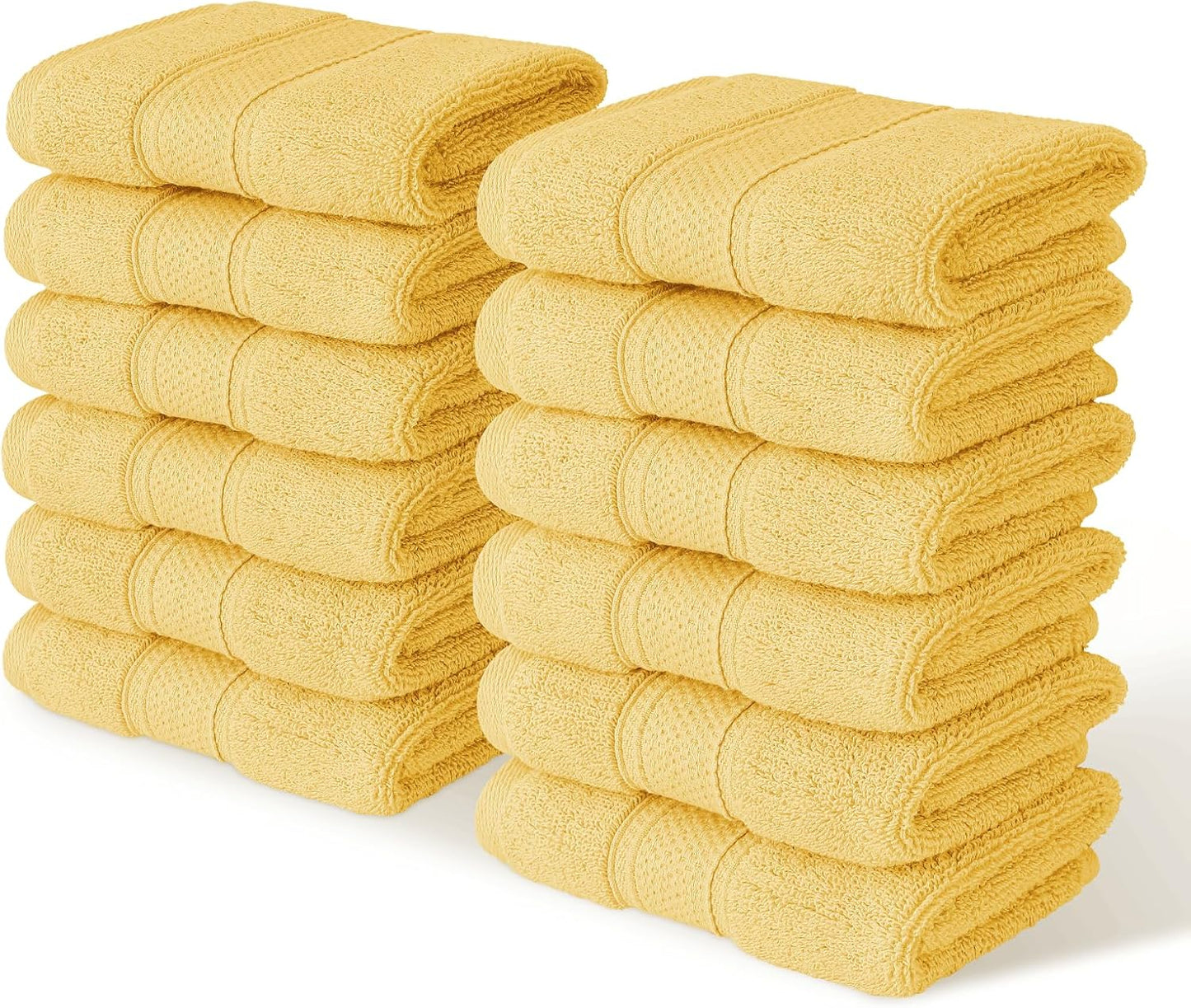 12-Piece 100% Set MoNiBloom Cotton Face Wash Cloth for Bathroom Home Hotel Spa Gym Yoga Shower Highly Absorbent Ultra