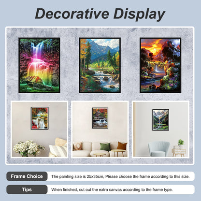 Stalente Diamond Painting Kits for Adults, 10 Pack 5D Diamond Art Kits for Beginners Round Full Drill Diamond Painting for Home Wall Decoration Gift 12×16inch, Landscape Waterfall